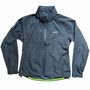Baleaf Cycling Rain Jacket Men Medium Black Reflective Hooded Windbreaker